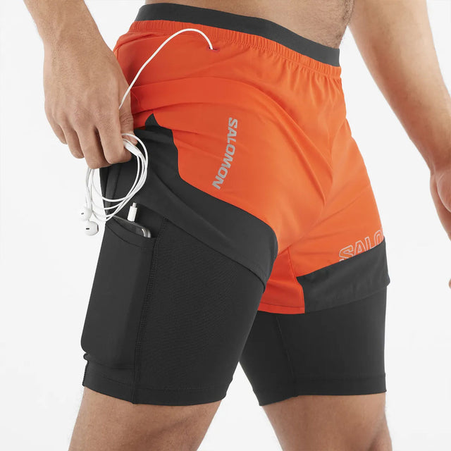 SALOMON CROSS 2IN1 SHORTS M - מכנס ריצה משולב גברים
