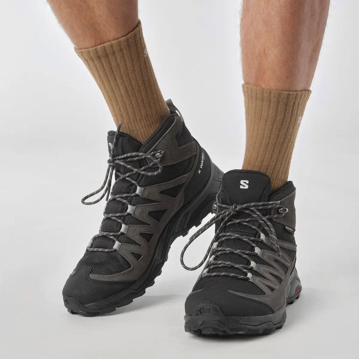 SALOMON X WARD LEATHER MID GORE-TEX - נעלי טיולים לגברים סלומון