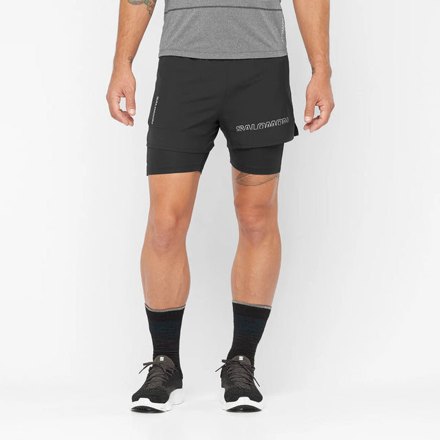 SALOMON CROSS 2IN1 SHORTS M - מכנס ריצה משולב גברים