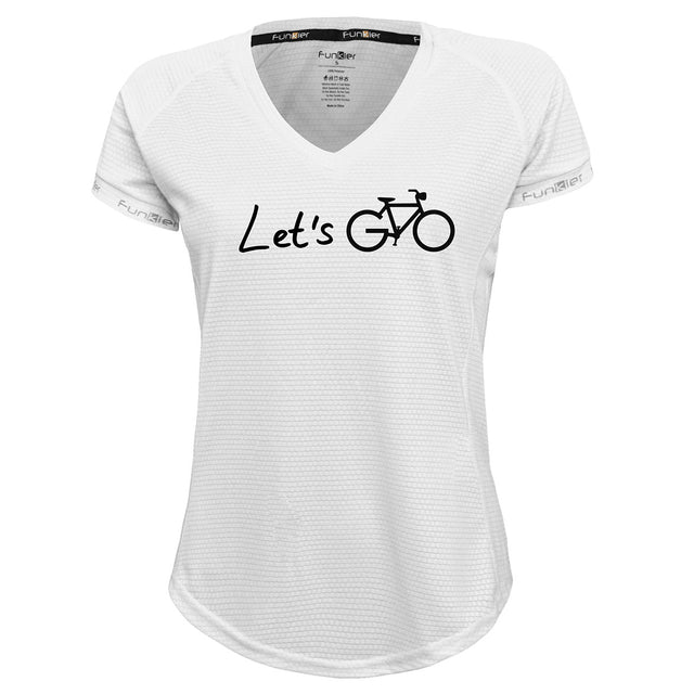 Funkier | לאוהבי רכיבה חולצת דרייפיט אופנתית גזרת נשים בעיצוב LET'S GO