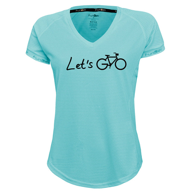 Funkier | לאוהבי רכיבה חולצת דרייפיט אופנתית גזרת נשים בעיצוב LET'S GO