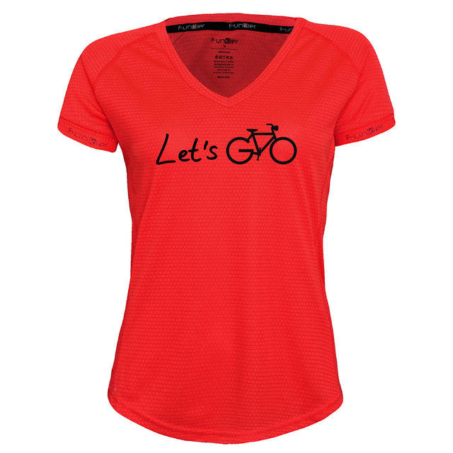 Funkier | לאוהבי רכיבה חולצת דרייפיט אופנתית גזרת נשים בעיצוב LET'S GO