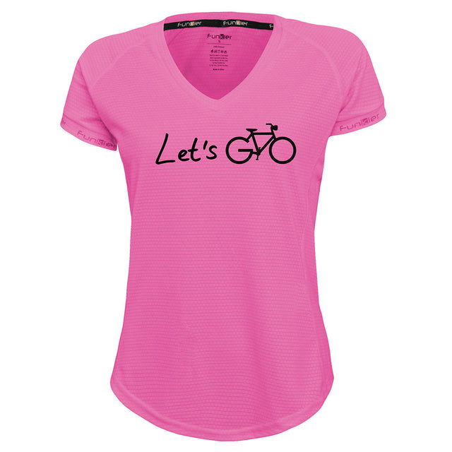 Funkier | לאוהבי רכיבה חולצת דרייפיט אופנתית גזרת נשים בעיצוב LET'S GO