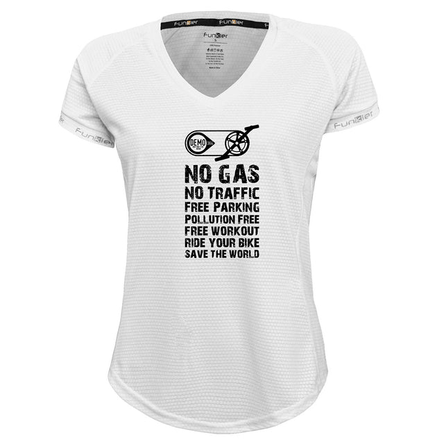 Funkier | לאוהבי רכיבה חולצת דרייפיט אופנתית גזרת נשים בעיצוב NO GAS