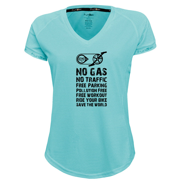 Funkier | לאוהבי רכיבה חולצת דרייפיט אופנתית גזרת נשים בעיצוב NO GAS