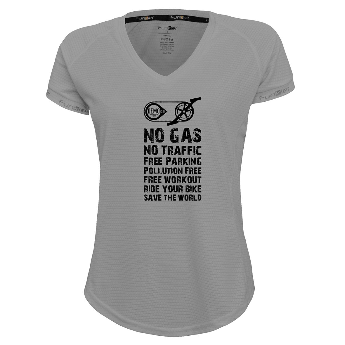 Funkier | לאוהבי רכיבה חולצת דרייפיט אופנתית גזרת נשים בעיצוב NO GAS