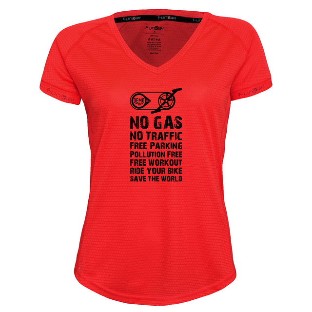 Funkier | לאוהבי רכיבה חולצת דרייפיט אופנתית גזרת נשים בעיצוב NO GAS