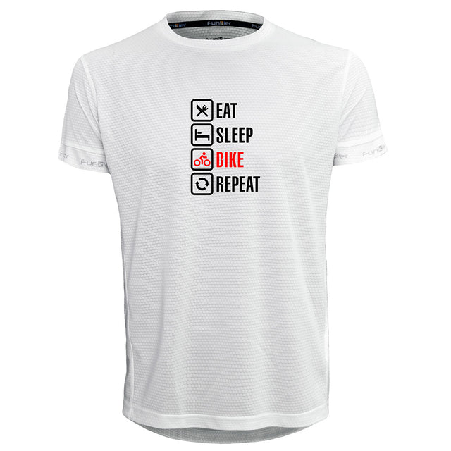 Funkier | לאוהבי רכיבה חולצת דרייפיט אופנתית גזרת יוניסקס בעיצוב Cycling Repeat