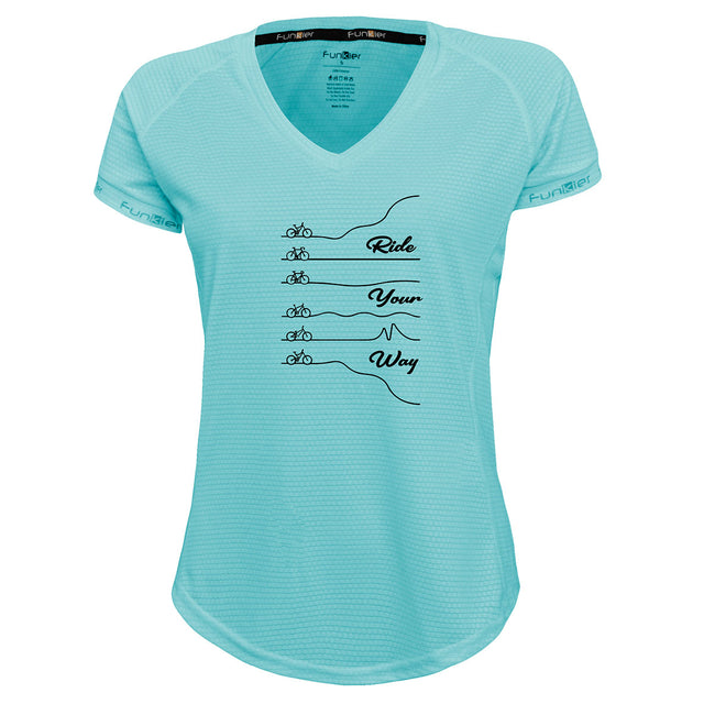 Funkier | לאוהבי רכיבה חולצת דרייפיט אופנתית גזרת נשים בעיצוב RIDE YOUR WAY