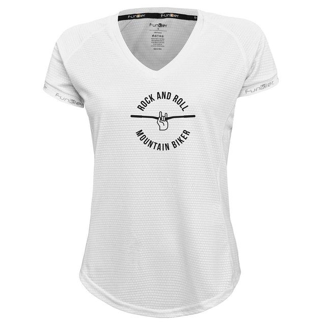 Funkier | לאוהבי רכיבה חולצת דרייפיט אופנתית גזרת נשים בעיצוב ROCK AND ROLL