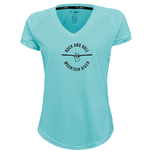 Funkier | לאוהבי רכיבה חולצת דרייפיט אופנתית גזרת נשים בעיצוב ROCK AND ROLL