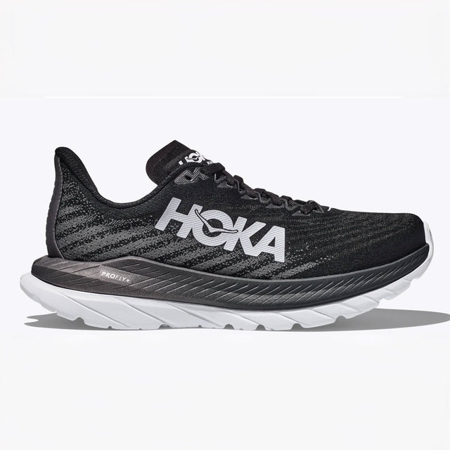 HOKA MACH 5 WIDE - נעלי נשים רחבות בצבע שחור/לבן