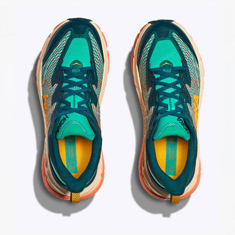 HOKA MAFATE SPEED 4 - נעלי ריצת שטח לנשים בצבע ירוק טורקיז/צהבהב