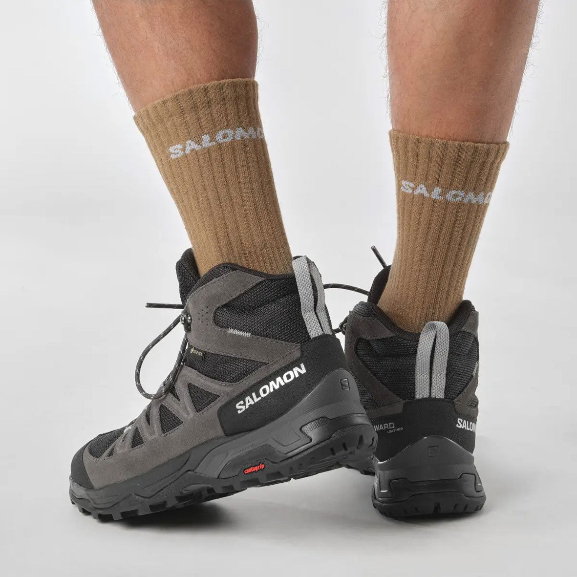 SALOMON X WARD LEATHER MID GORE-TEX - נעלי טיולים לגברים סלומון