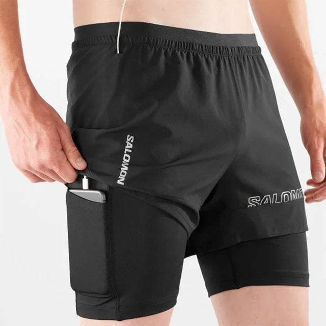 SALOMON CROSS 2IN1 SHORTS - מכנס ריצה משולב גברים