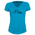 Funkier | לאוהבי רכיבה חולצת דרייפיט אופנתית גזרת נשים בעיצוב Bicycle-Car