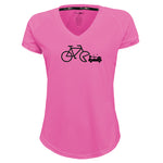 Funkier | לאוהבי רכיבה חולצת דרייפיט אופנתית גזרת נשים בעיצוב Bicycle-Car