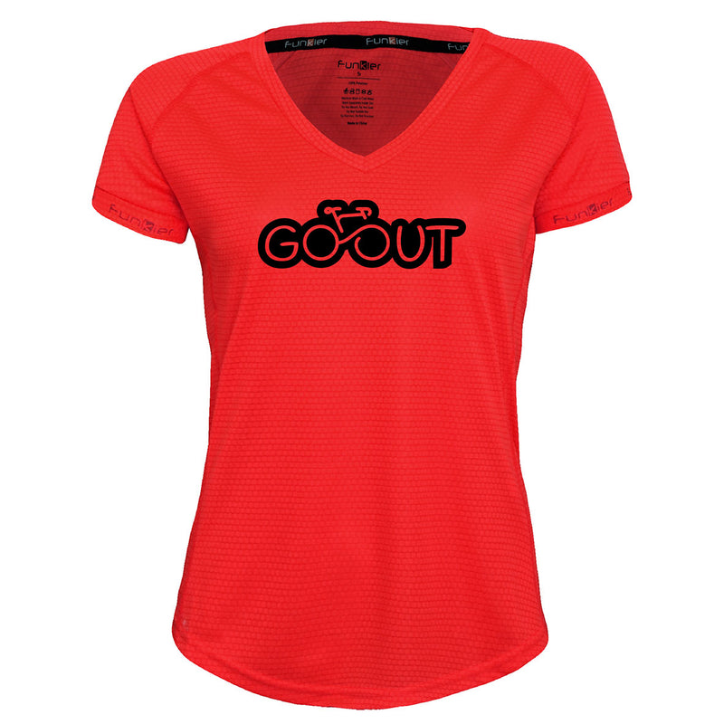 Funkier | מתנה לאוהבי רכיבה חולצת דרייפיט אופנתית גזרת נשים בעיצוב Go Out