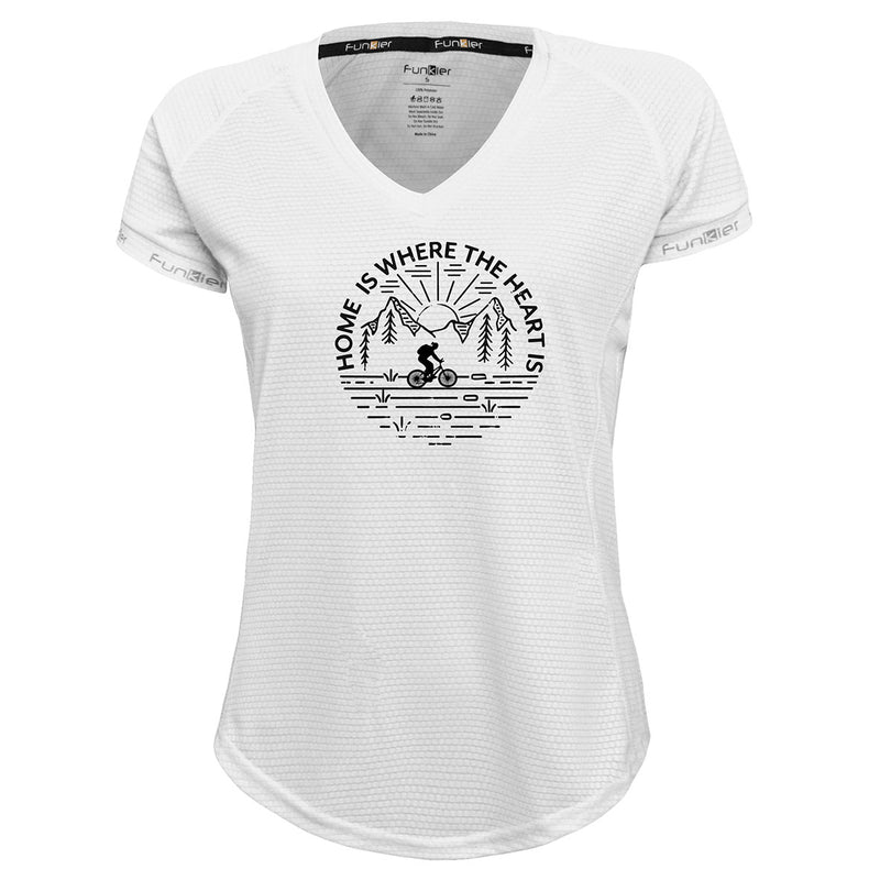 Funkier | לאוהבי רכיבה חולצת דרייפיט אופנתית גזרת נשים בעיצוב HOME IS WHERE THE HEART IS