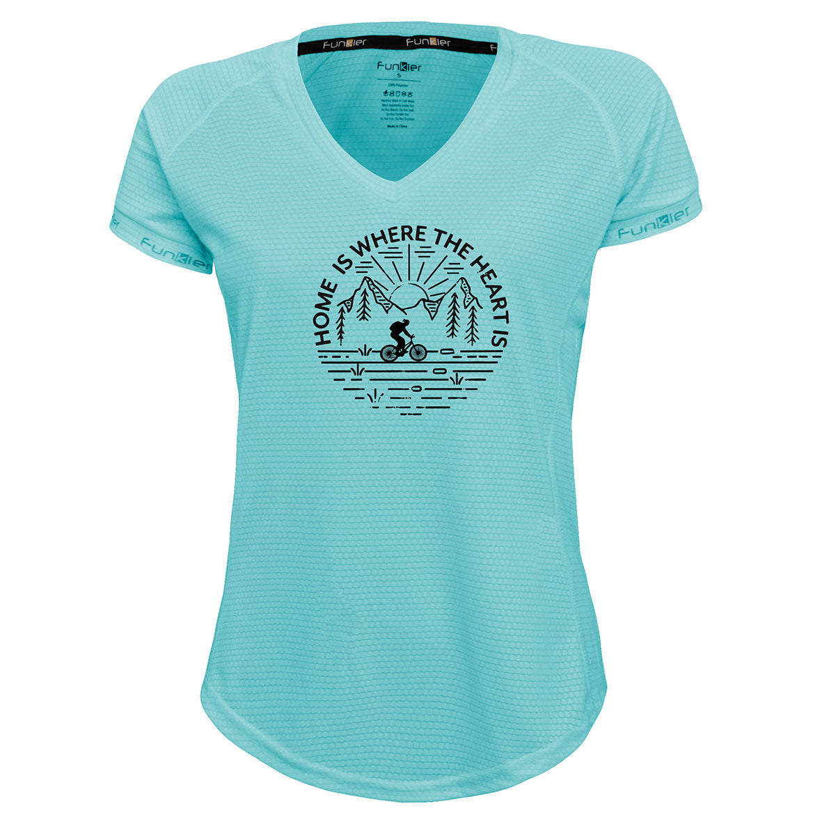 Funkier | לאוהבי רכיבה חולצת דרייפיט אופנתית גזרת נשים בעיצוב HOME IS WHERE THE HEART IS