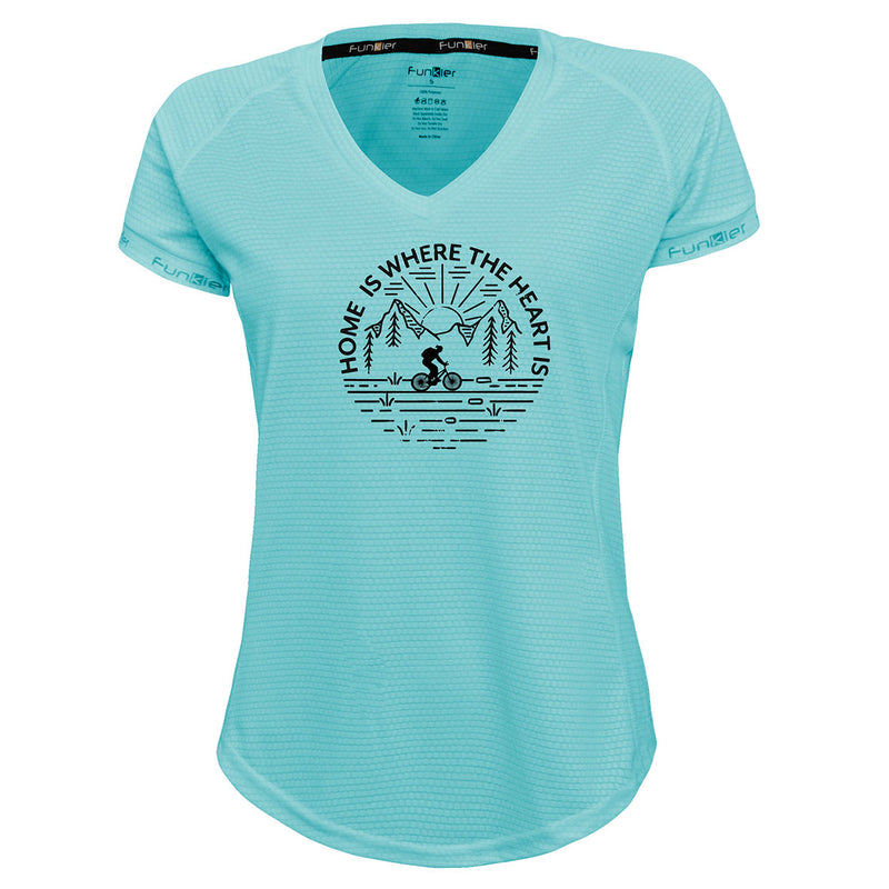 Funkier | לאוהבי רכיבה חולצת דרייפיט אופנתית גזרת נשים בעיצוב HOME IS WHERE THE HEART IS