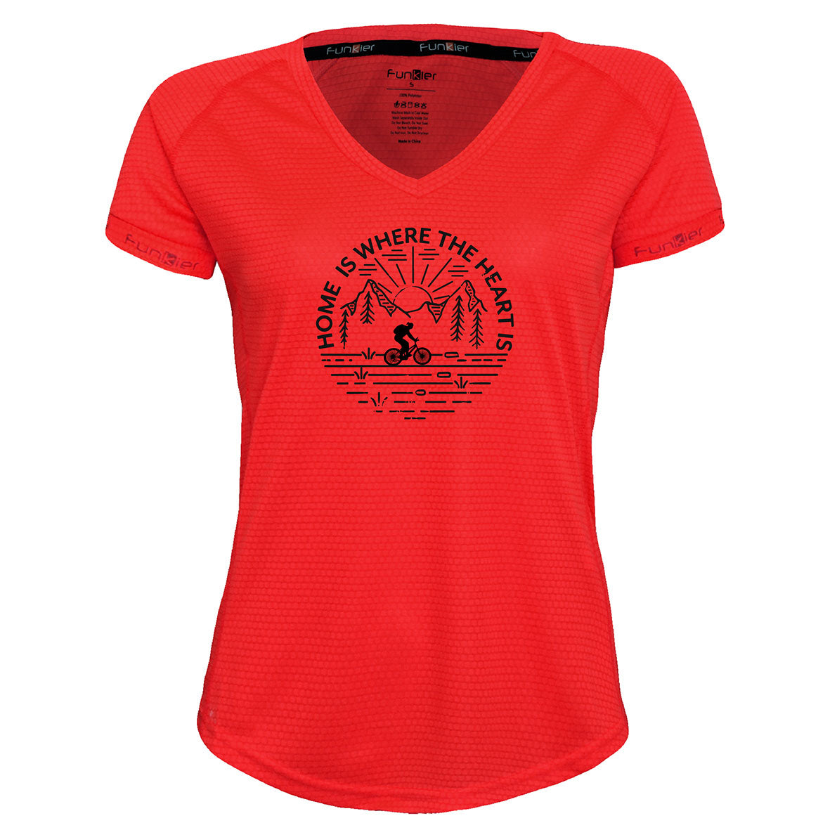 Funkier | לאוהבי רכיבה חולצת דרייפיט אופנתית גזרת נשים בעיצוב HOME IS WHERE THE HEART IS