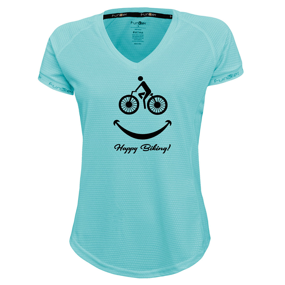 Funkier | לאוהבי רכיבה חולצת דרייפיט אופנתית גזרת נשים בעיצוב Happy Biking