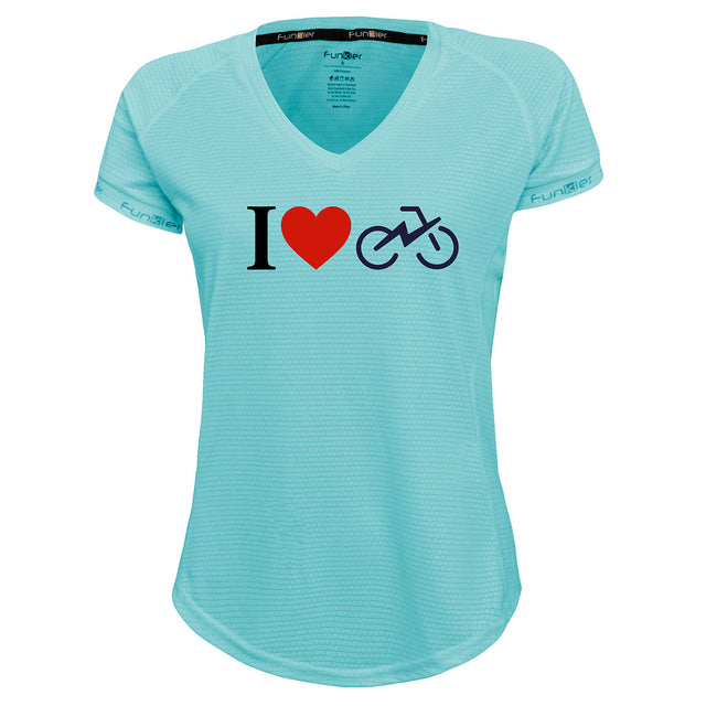 חולצת דרייפיט אופנתית לנשים בעיצוב I LOVE BIKES | לאוהבי רכיבה