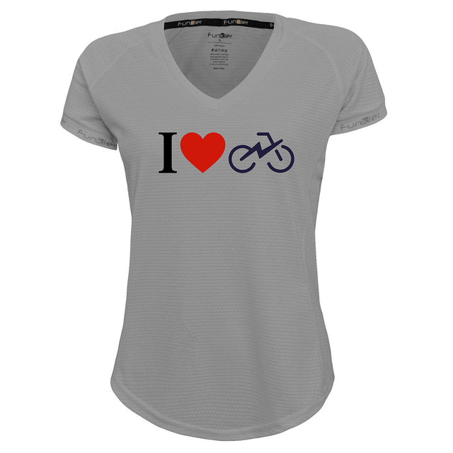 חולצת דרייפיט אופנתית לנשים בעיצוב I LOVE BIKES | לאוהבי רכיבה