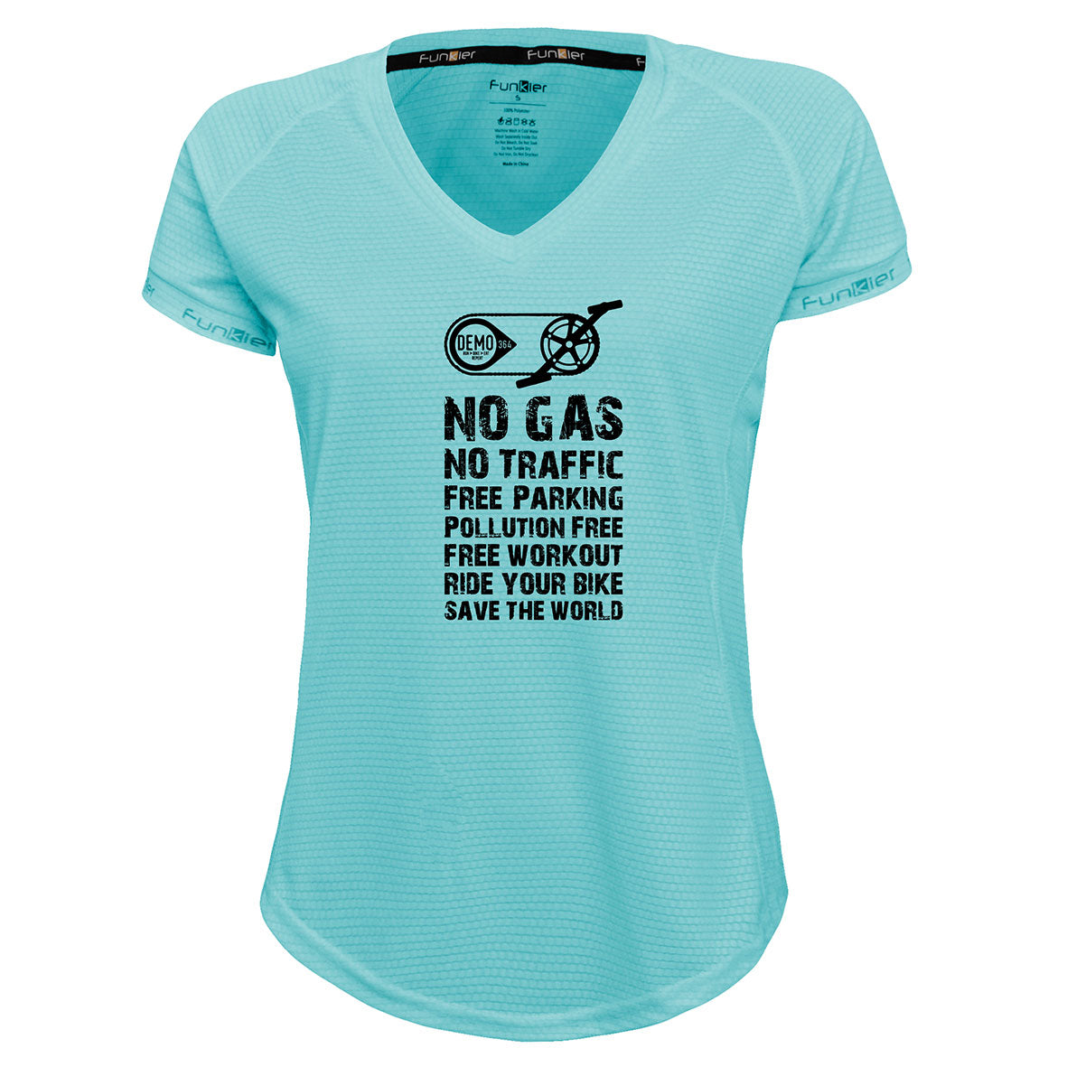 Funkier | לאוהבי רכיבה חולצת דרייפיט אופנתית גזרת נשים בעיצוב NO GAS