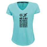 Funkier | לאוהבי רכיבה חולצת דרייפיט אופנתית גזרת נשים בעיצוב NO GAS