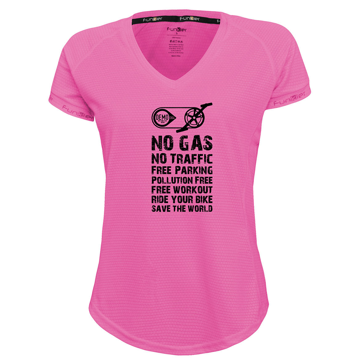 Funkier | לאוהבי רכיבה חולצת דרייפיט אופנתית גזרת נשים בעיצוב NO GAS