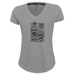 Funkier | לאוהבי רכיבה חולצת דרייפיט אופנתית גזרת נשים בעיצוב EAT SLEEP BIKE REPEAT