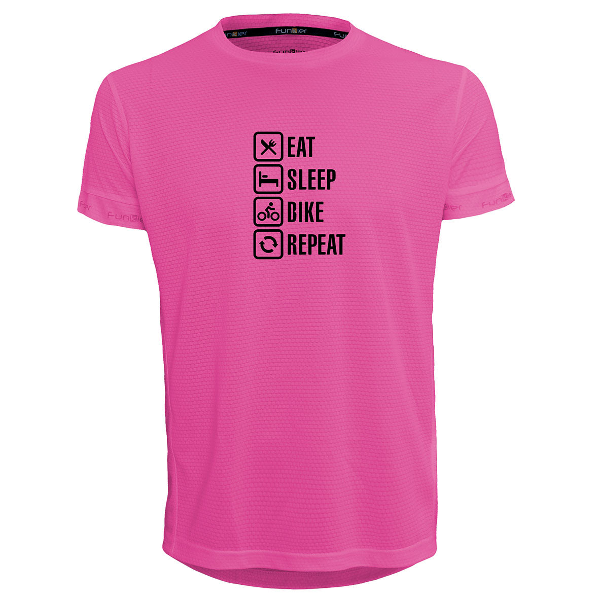 Funkier  | לאוהבי רכיבה חולצת דרייפיט אופנתית גזרת יוניסקס בעיצוב Cycling Repeat