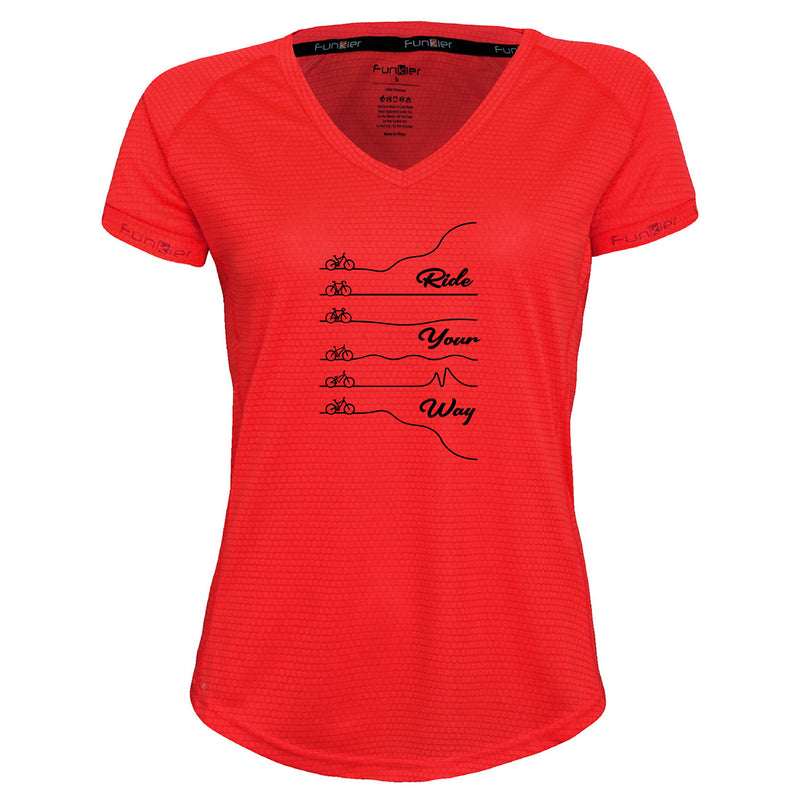 Funkier | לאוהבי רכיבה חולצת דרייפיט אופנתית גזרת נשים בעיצוב RIDE YOUR WAY