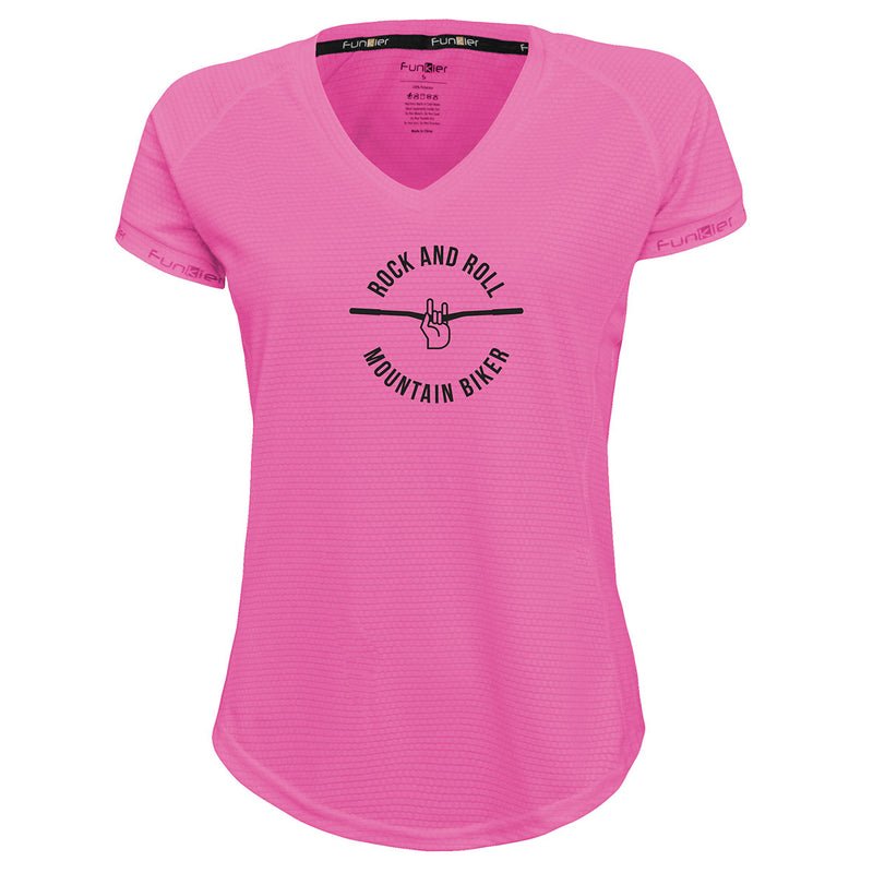 Funkier | לאוהבי רכיבה חולצת דרייפיט אופנתית גזרת נשים בעיצוב ROCK AND ROLL