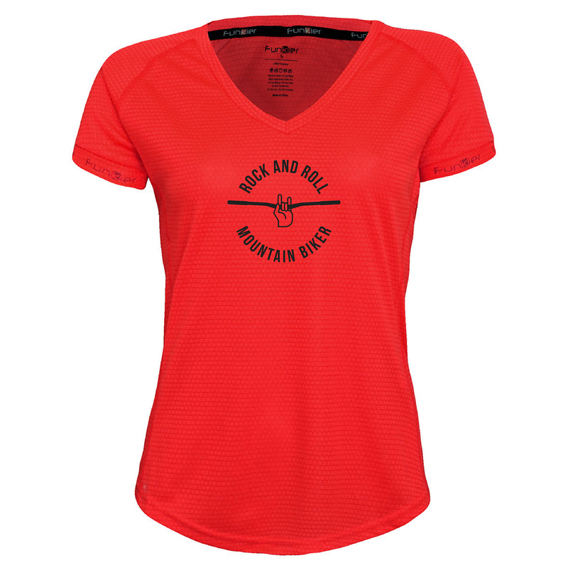 Funkier | לאוהבי רכיבה חולצת דרייפיט אופנתית גזרת נשים בעיצוב ROCK AND ROLL